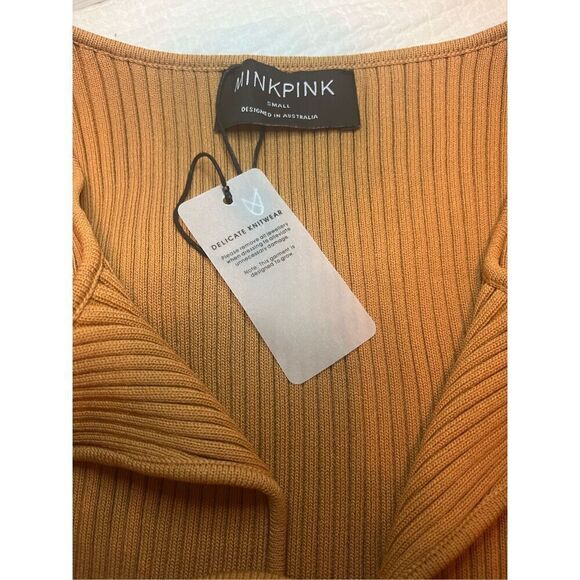 NWT Minkpink Gianna Crisscross Ribbed Knit Long Sleeve Top - Picture 6 of 6